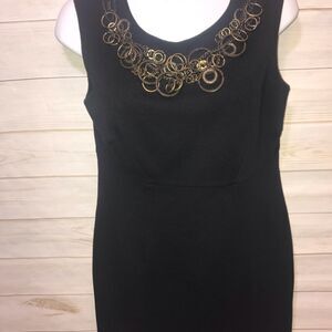 Laundry Black Dress with Brass Tone Hardware Sz 8